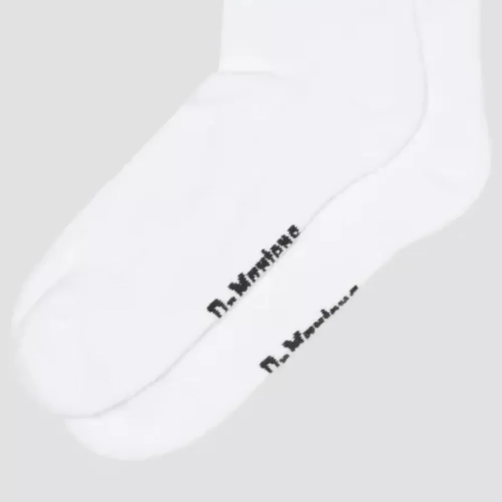 Dr. Martens M/L White Organic Cotton Blend Short Ankle Bow Socks